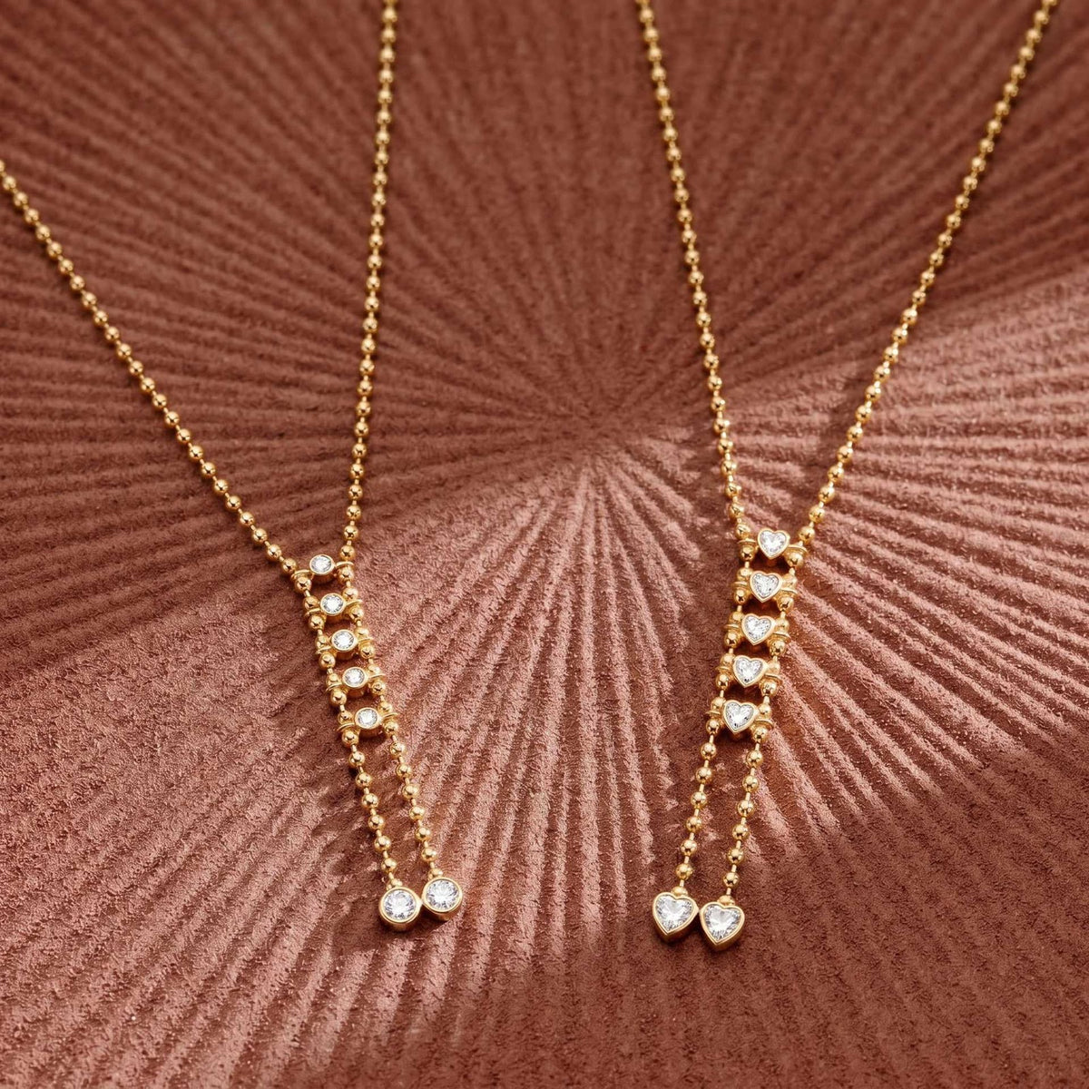 Dainty Layered Pearl & Heart Y-Necklace