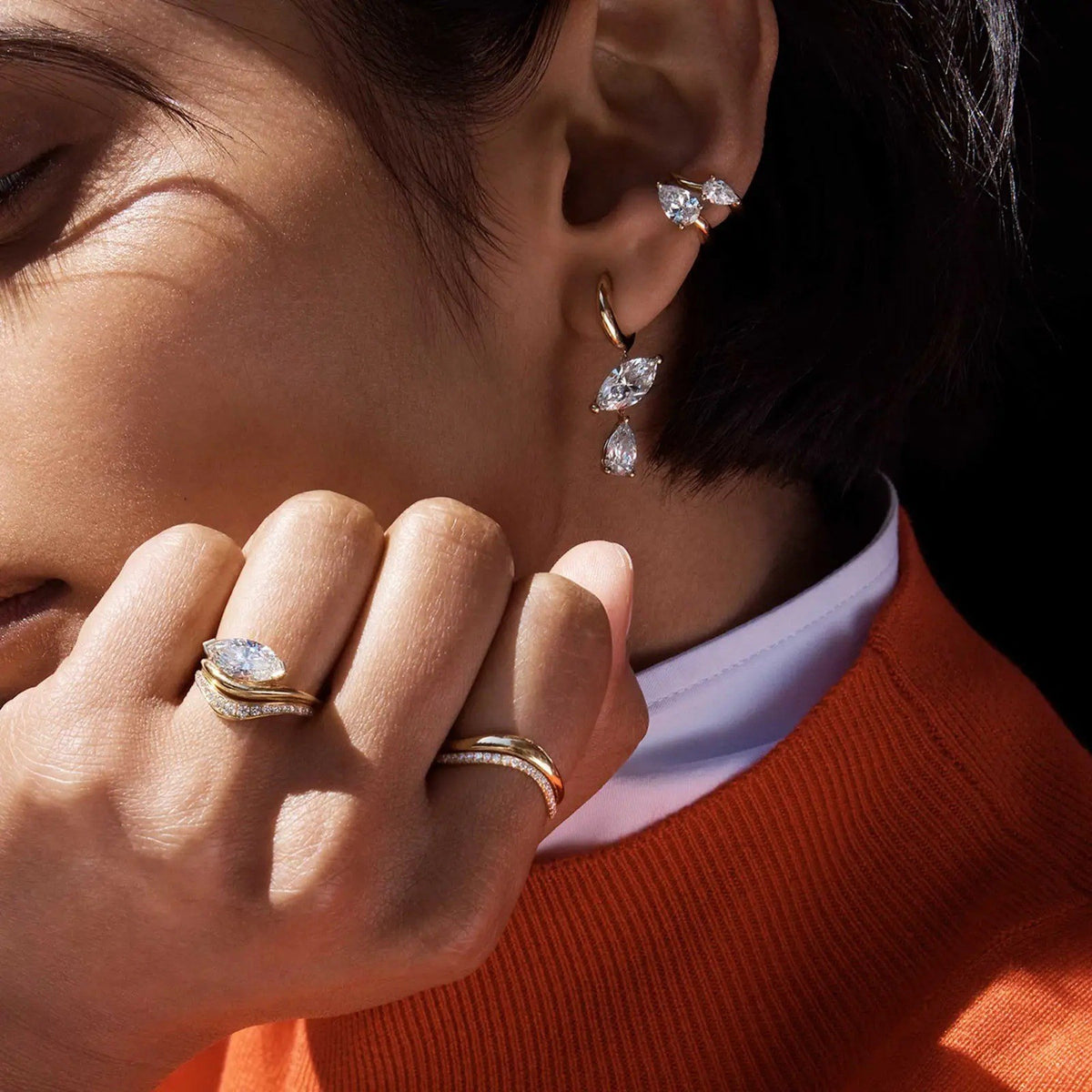 Classy Marquise Zirconia Open Ring