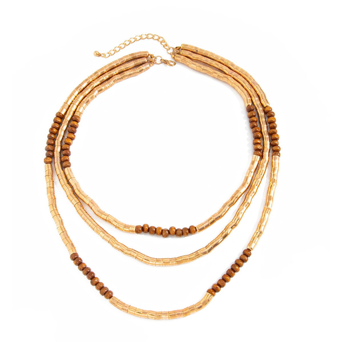 Boho Layered Tube Bead Necklace & Bracelet Set