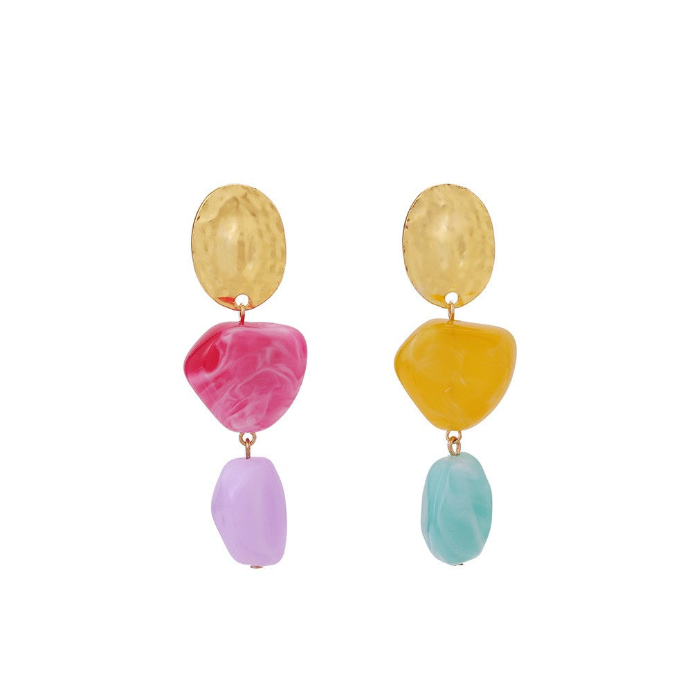 Boho Tiered Resin Drop Earrings