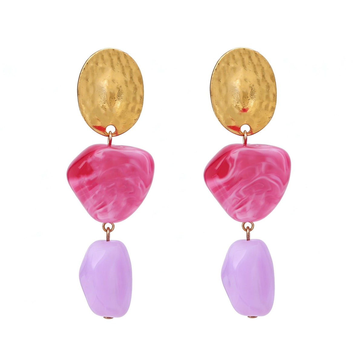 Boho Tiered Resin Drop Earrings