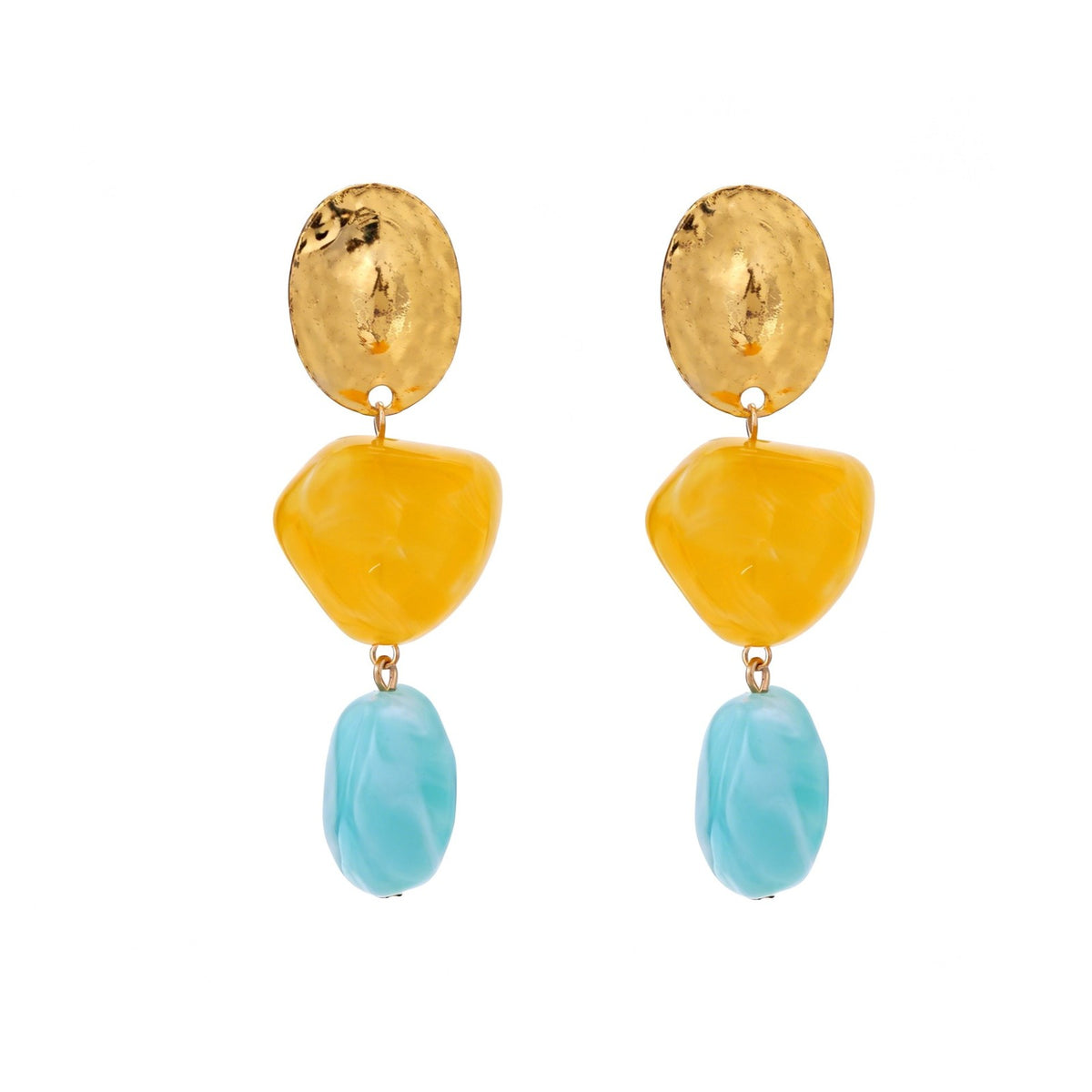 Boho Tiered Resin Drop Earrings