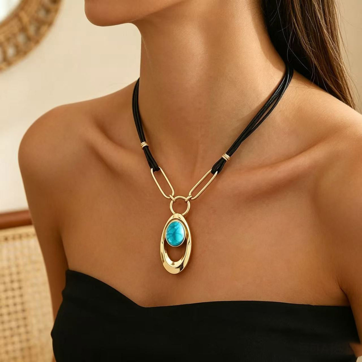 Boho Statement Floral Cord Necklace