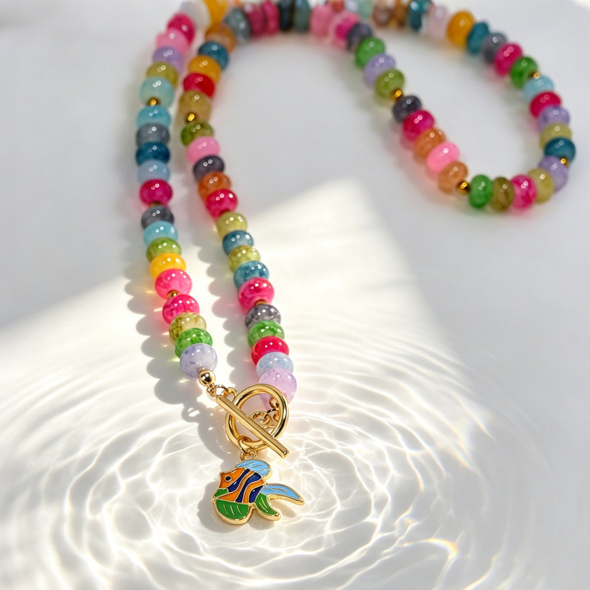 Playful Tropical Fish Beaded Necklace