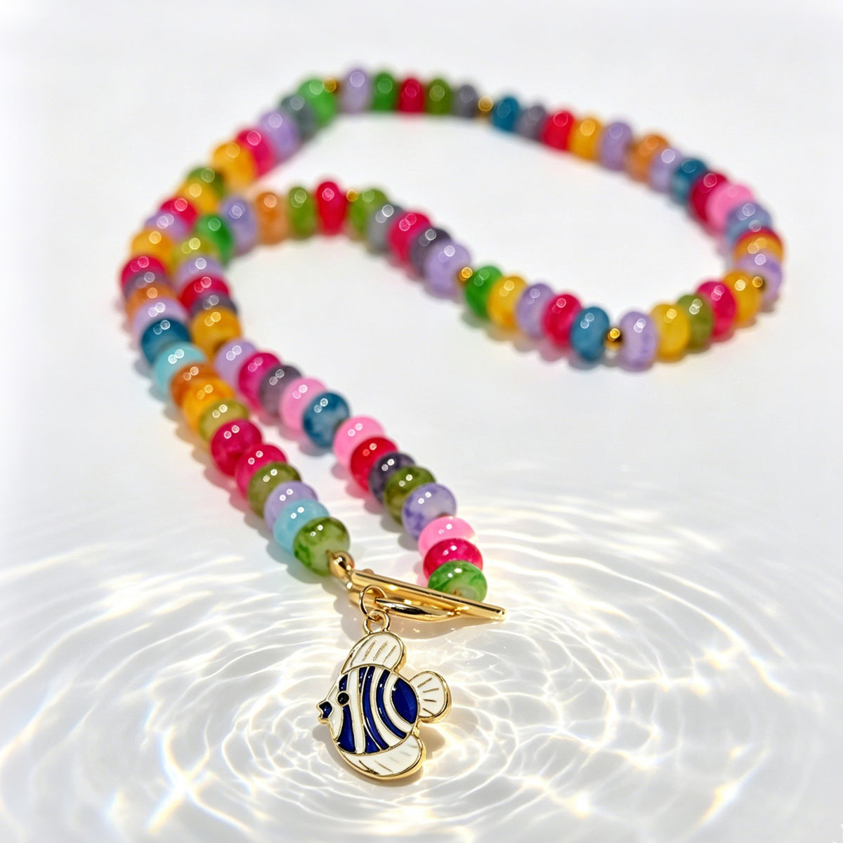 Playful Tropical Fish Beaded Necklace