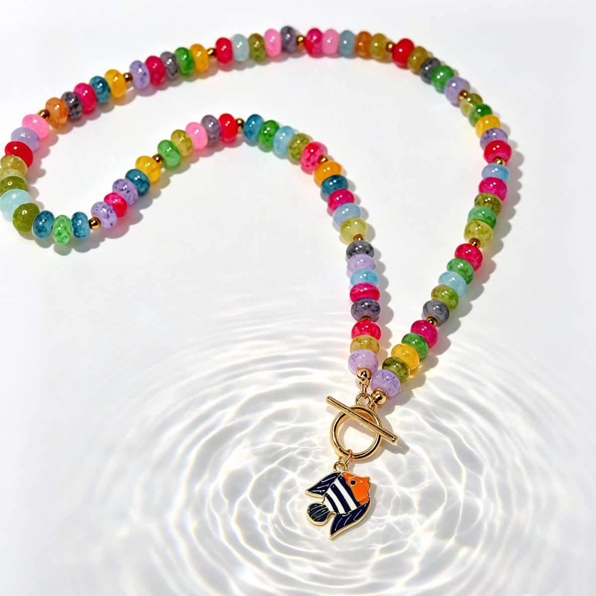 Playful Tropical Fish Beaded Necklace