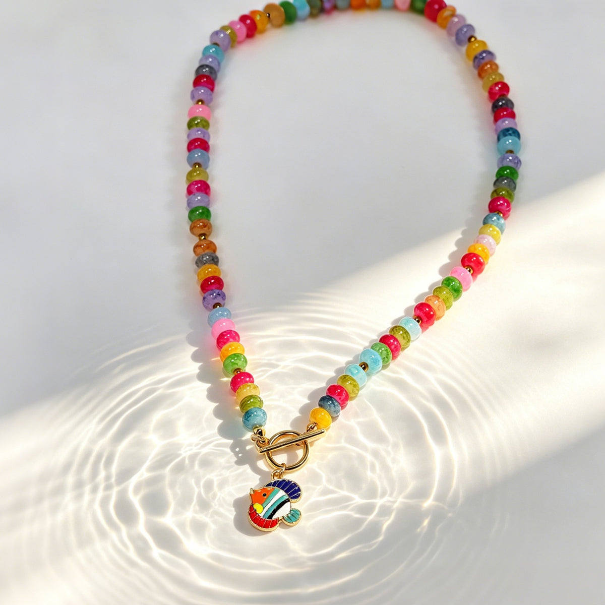 Playful Tropical Fish Beaded Necklace
