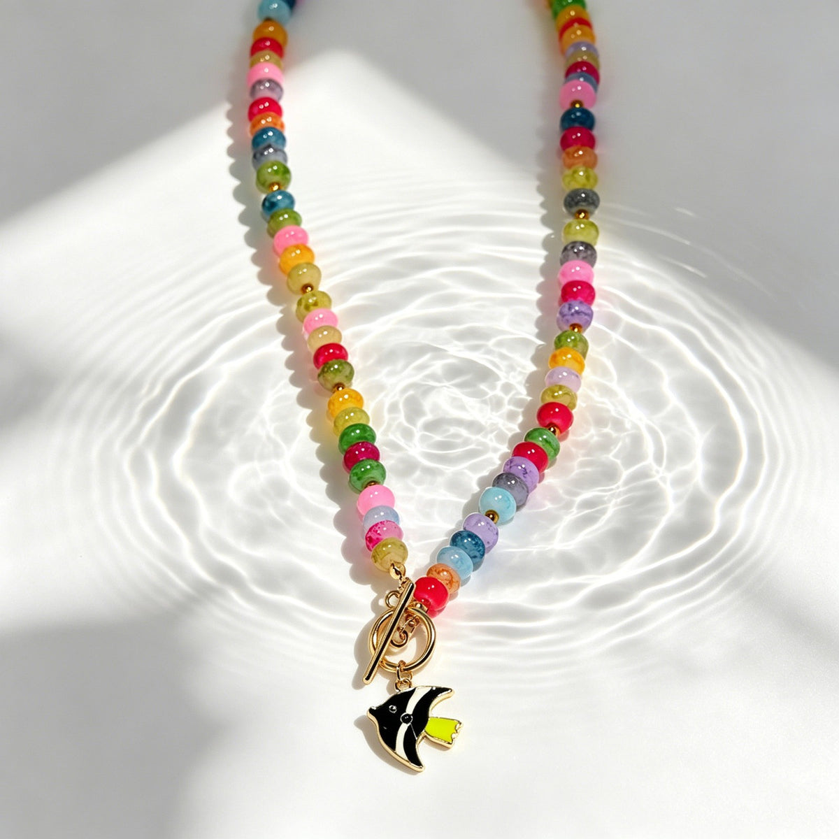 Playful Tropical Fish Beaded Necklace