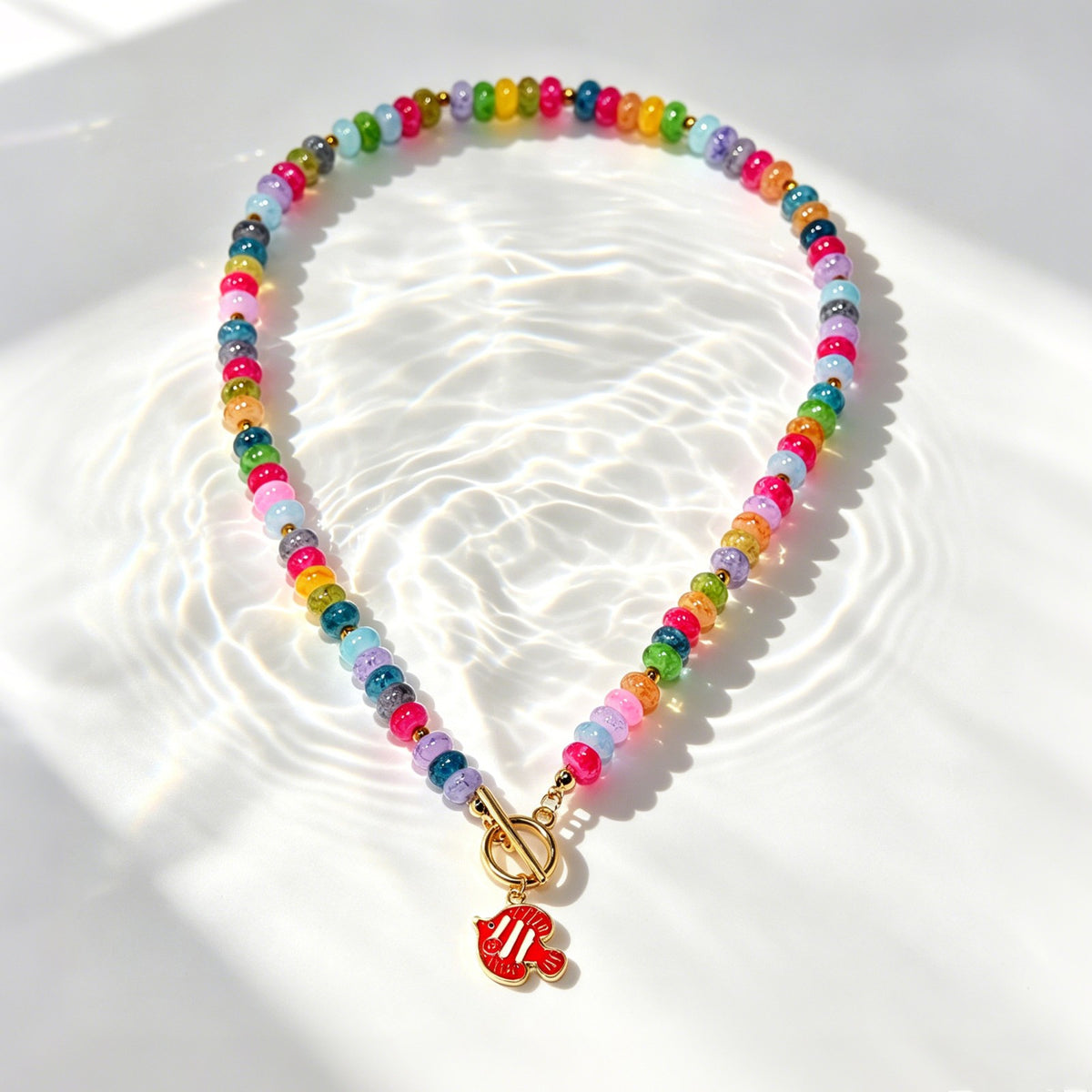 Playful Tropical Fish Beaded Necklace