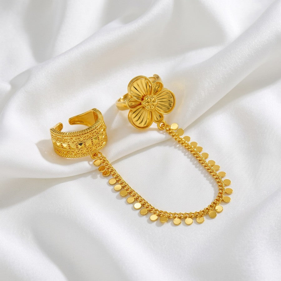 Romantic Flower Chain Ring