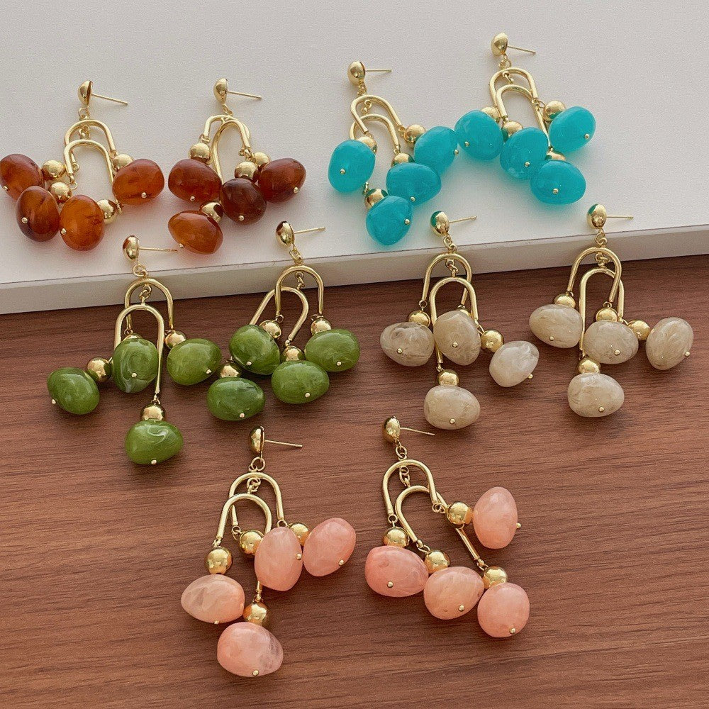 Classy Vintage Resin Grape Cluster Earrings