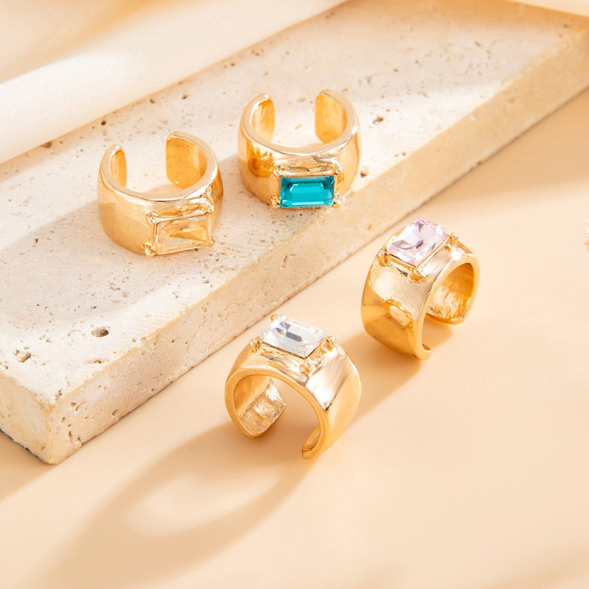 Classy Geometric Square Gem Ear Cuff
