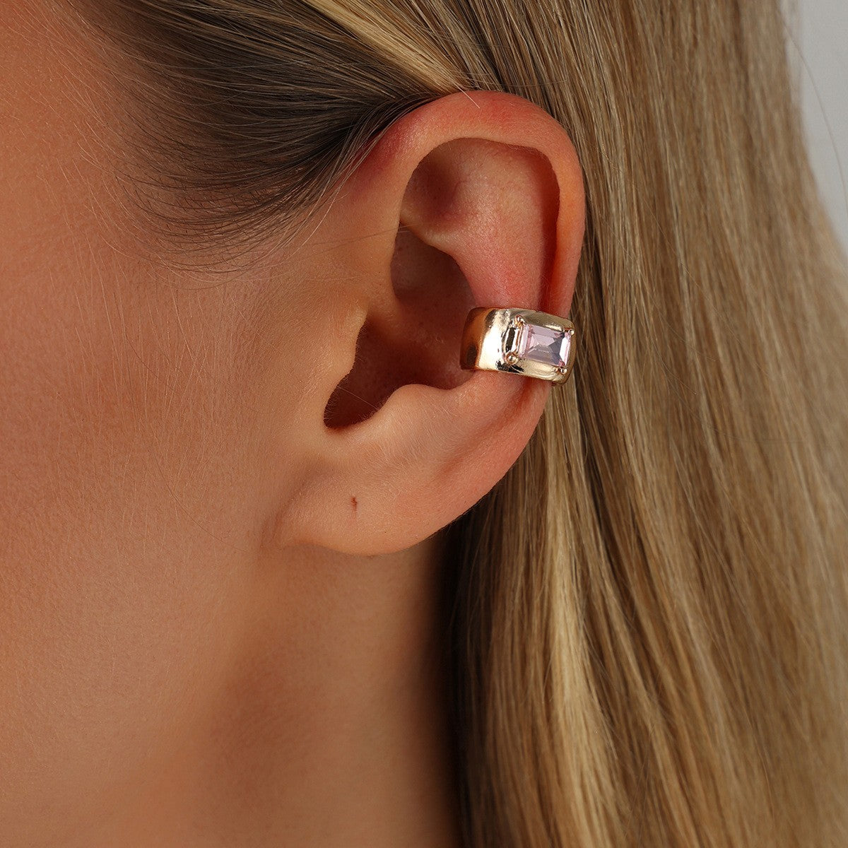 Classy Geometric Square Gem Ear Cuff