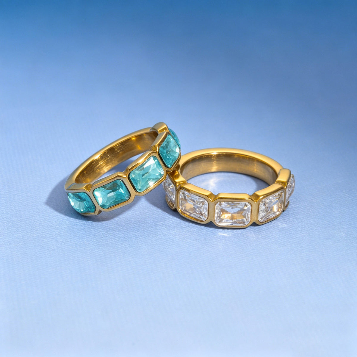 14k Dainty Baguette Zirconia Ring
