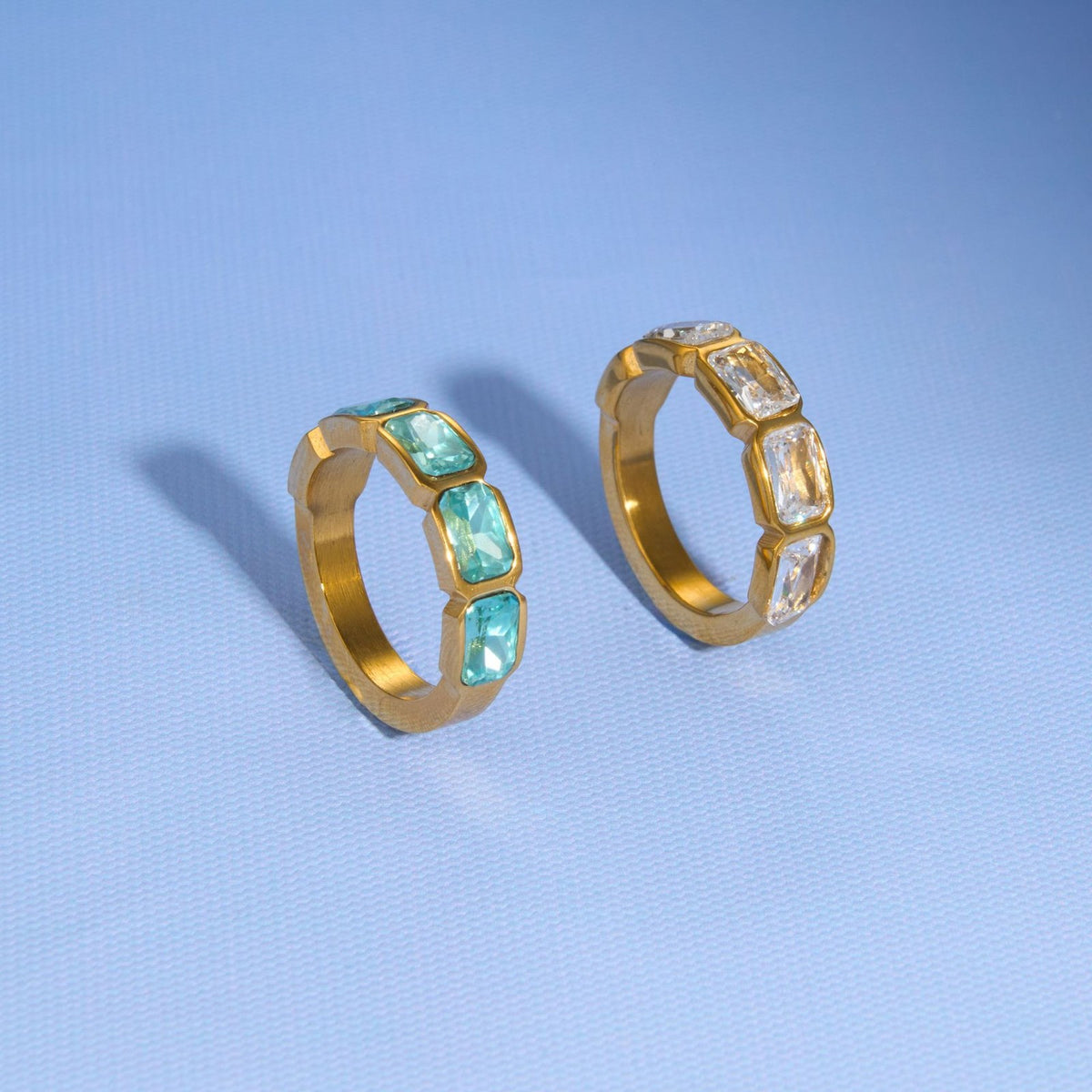 14k Dainty Baguette Zirconia Ring