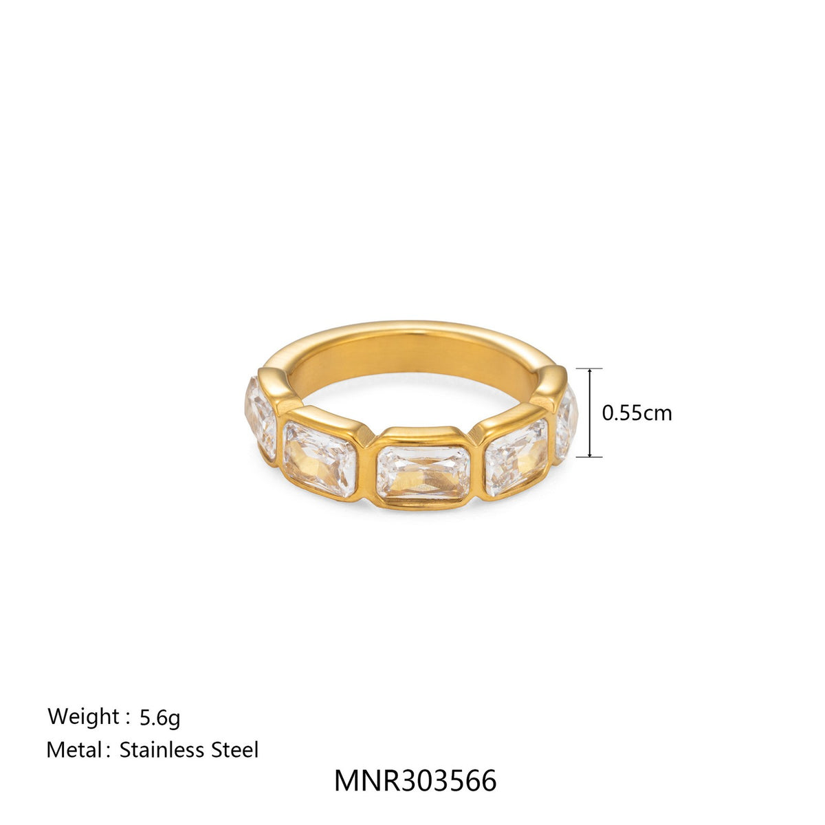 14k Dainty Baguette Zirconia Ring