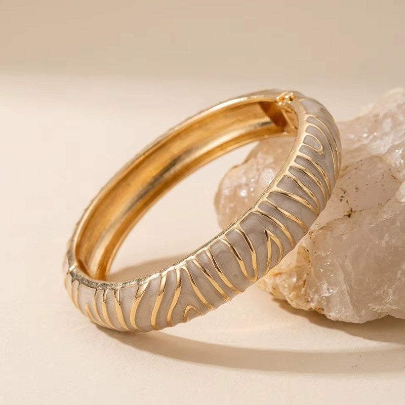 Classy Cream Enamel Bangle Set