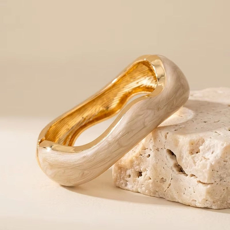 Classy Cream Enamel Bangle Set