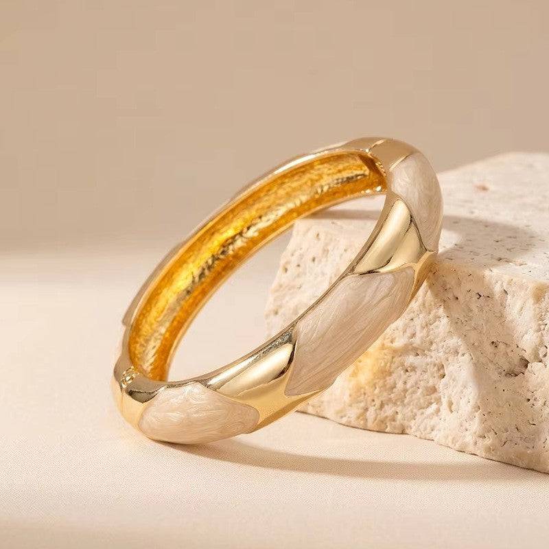 Classy Cream Enamel Bangle Set