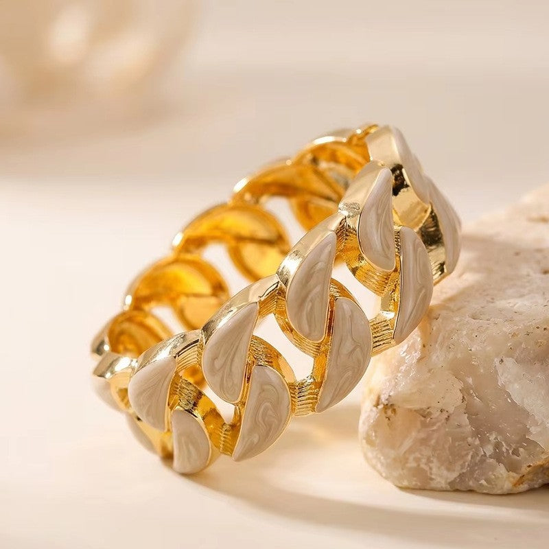 Classy Cream Enamel Bangle Set