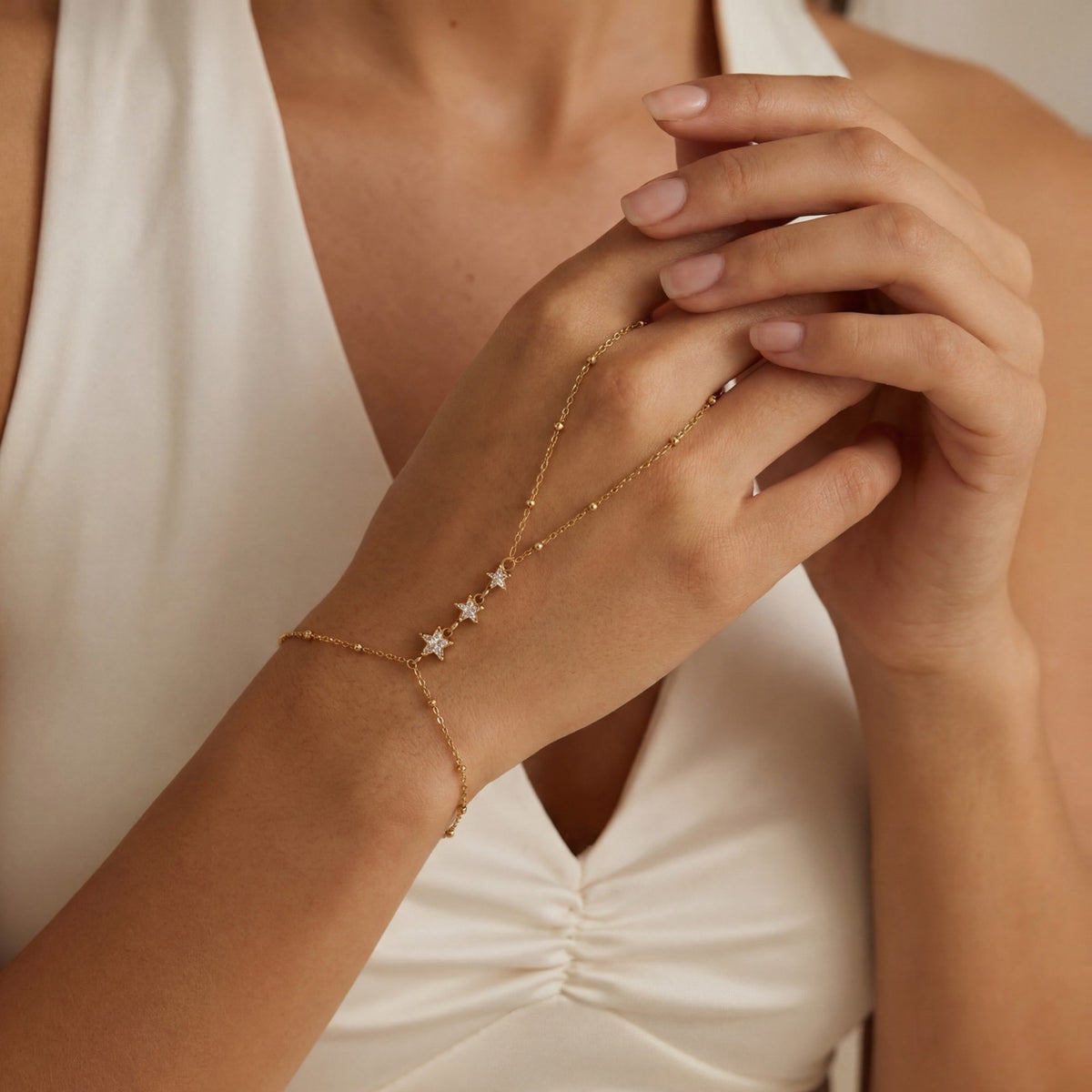 Dainty Multicolor Star Hand Chain Bracelet