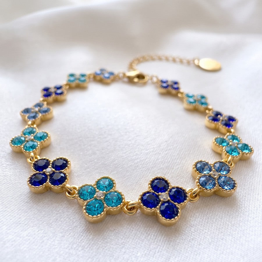 Classy Multicolor Clover Necklace, Bracelet & Earring Set