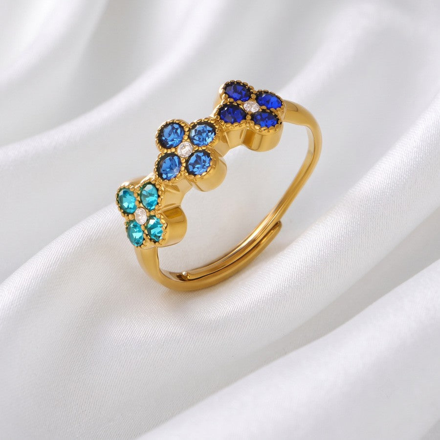 Classy Multicolor Clover Necklace, Bracelet & Earring Set