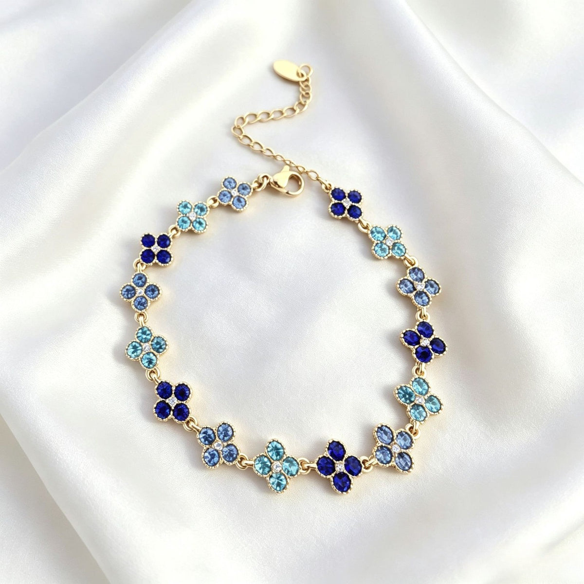 Classy Multicolor Clover Necklace, Bracelet & Earring Set