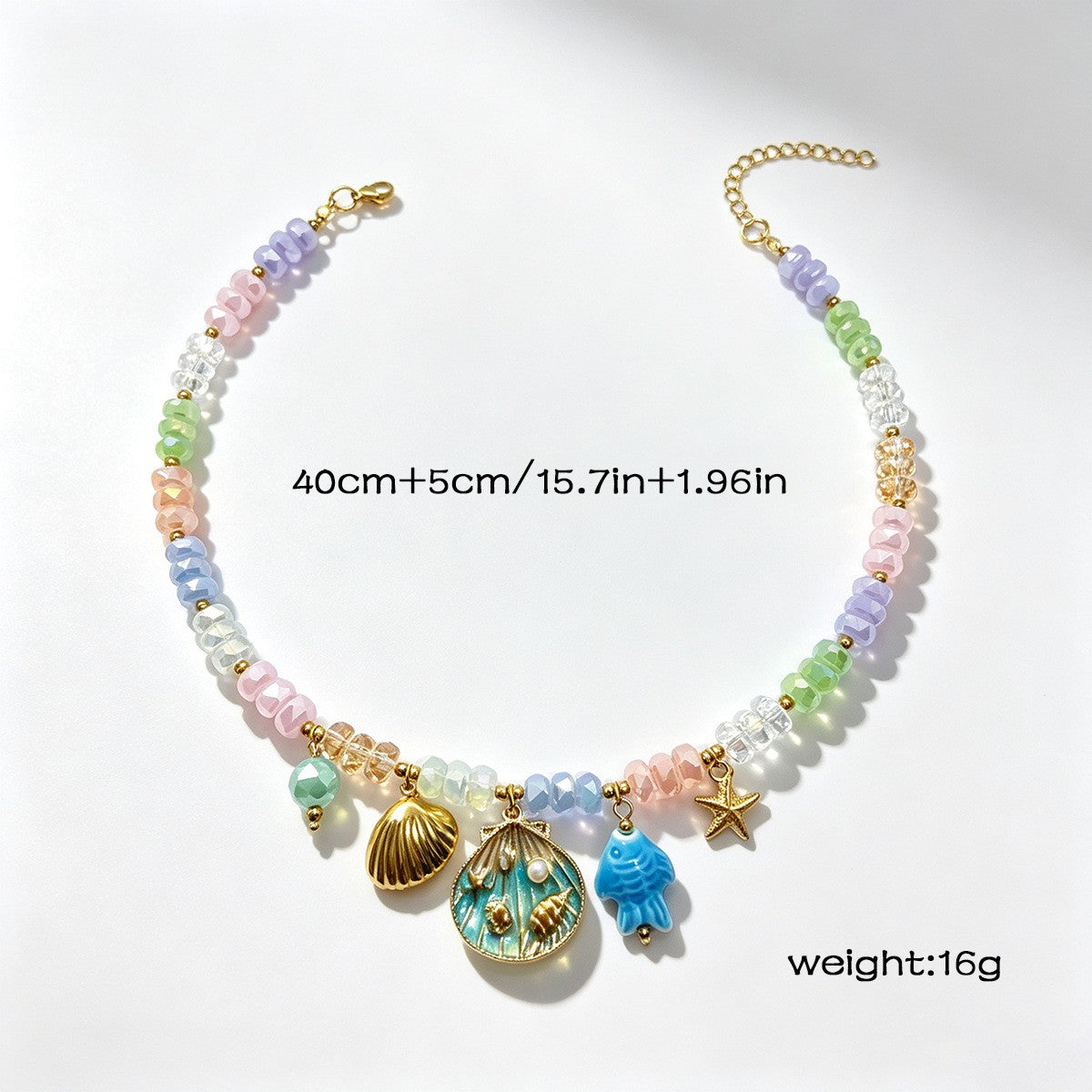 18k Boho Layered Ocean Charm Necklace