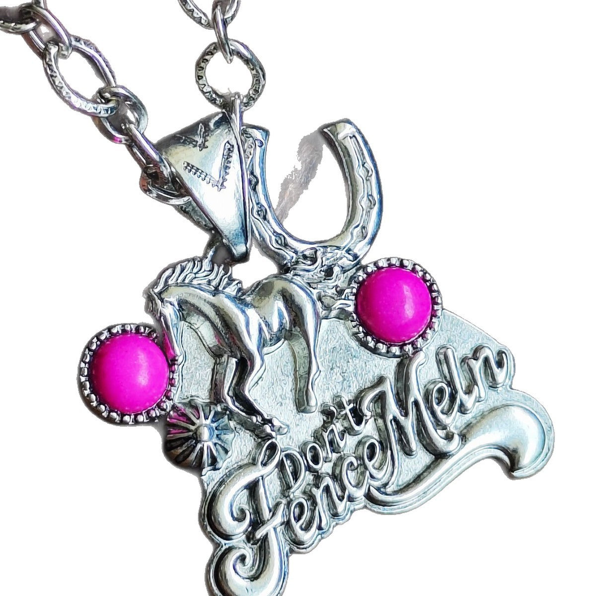 Boho Vintage Cactus & Horseshoe Necklace