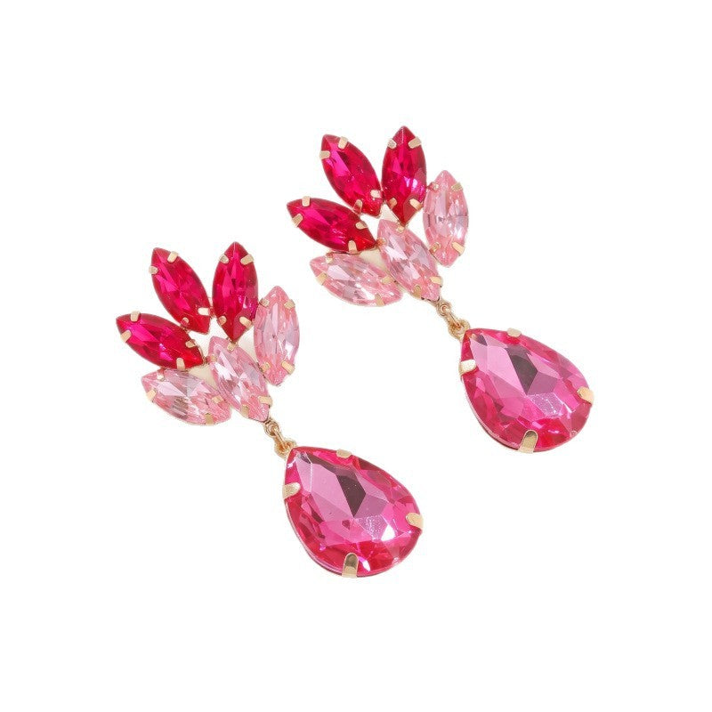 Classy Pink Marquise Teardrop Earrings