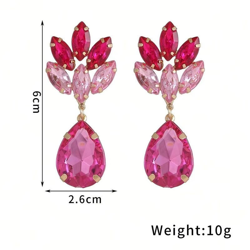 Classy Pink Marquise Teardrop Earrings