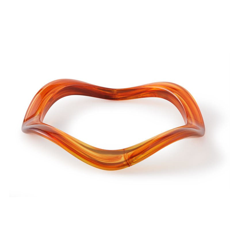 Classy Multi-Tone Wavy Resin Bangle Set