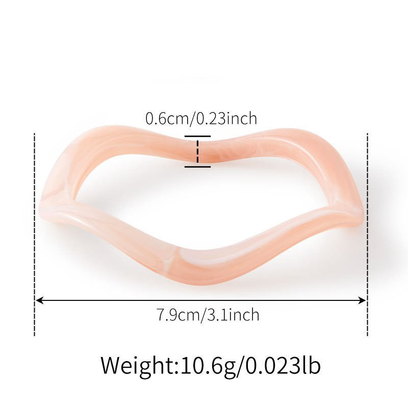 Classy Multi-Tone Wavy Resin Bangle Set