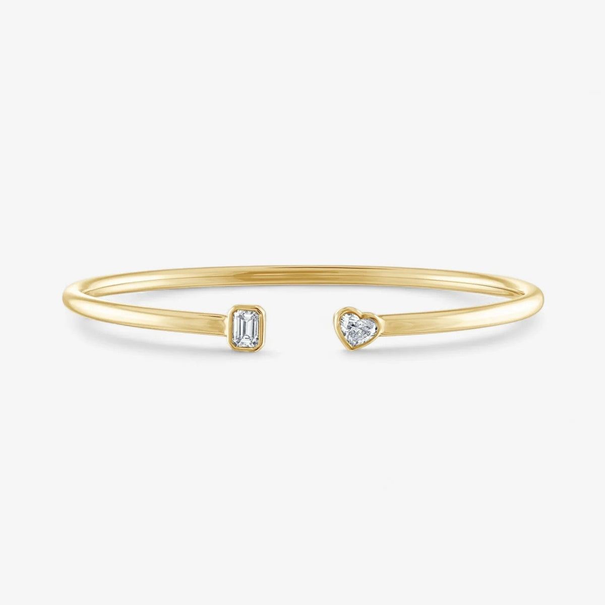 Dainty Mixed Gem Open Cuff Bracelet