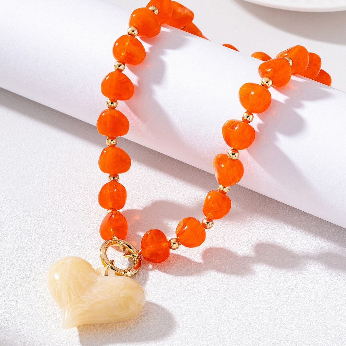 Romantic Multi-Strand Acrylic Heart Necklace