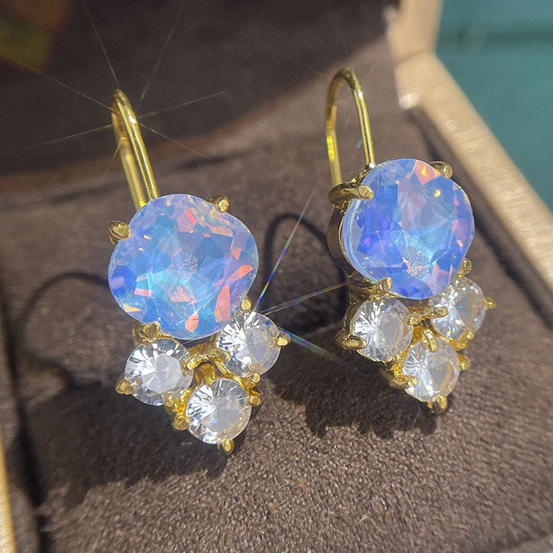 Classy Iridescent Oval Cluster Earrings