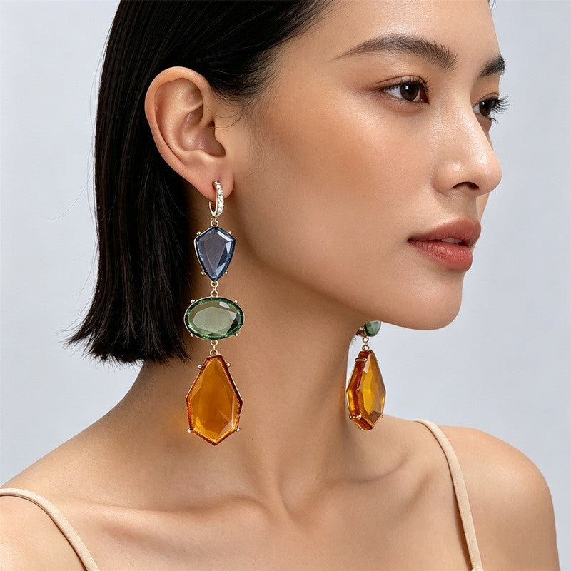 Classy Multicolor Geometric Dangle Earrings