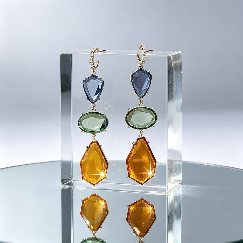 Classy Multicolor Geometric Dangle Earrings