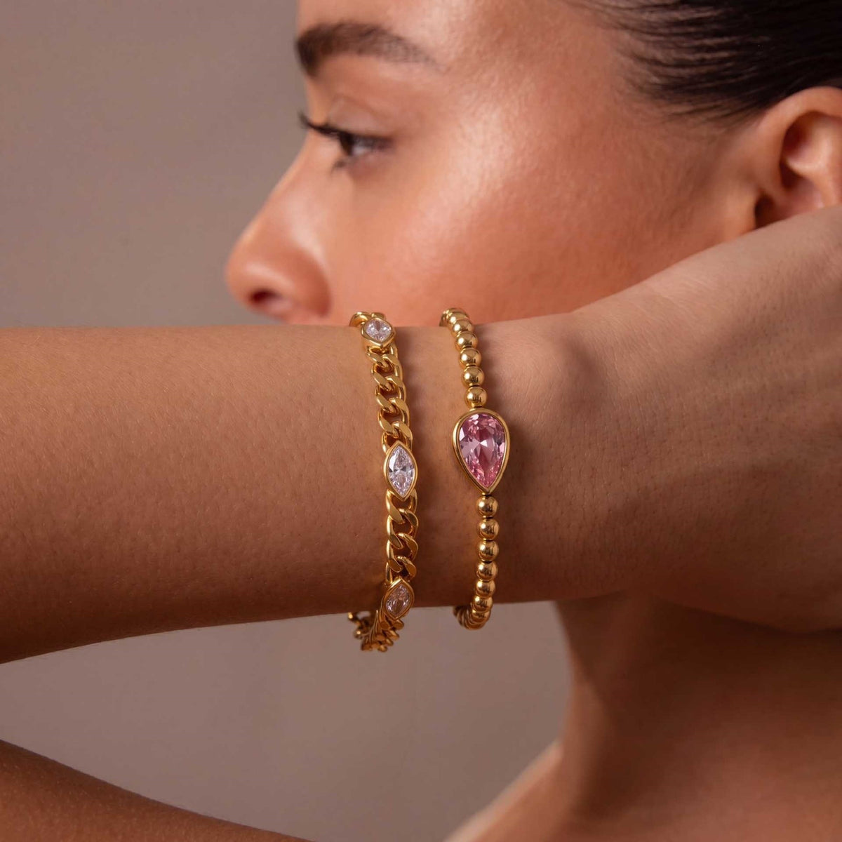 4pc Classy Mixed Geometric Bracelet Set
