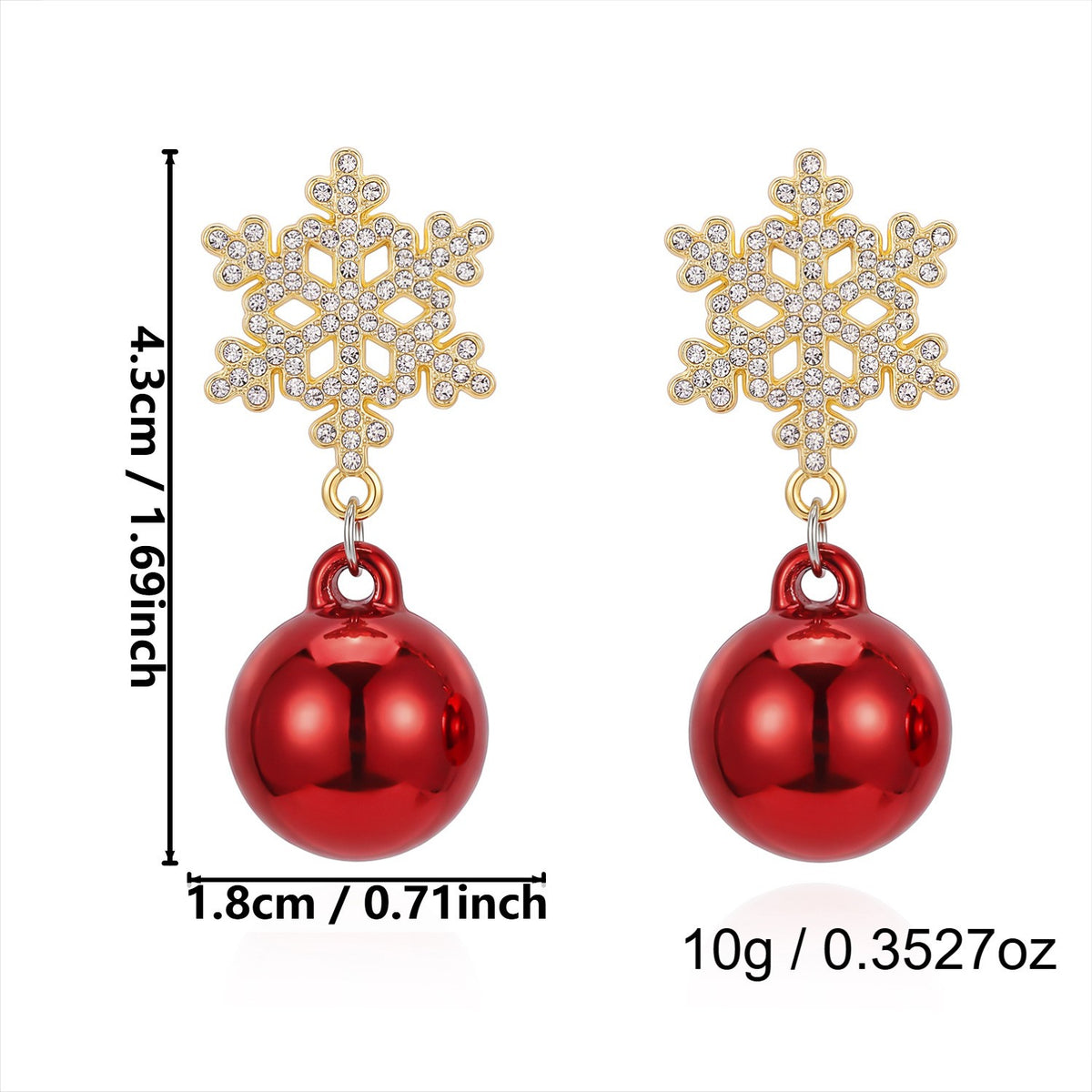 Festive Green Bow Quicksand Ball Earrings