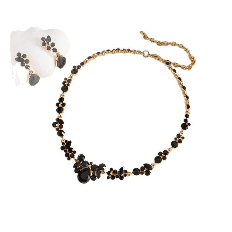 Elegant Emerald Floral Teardrop Necklace & Earring Set