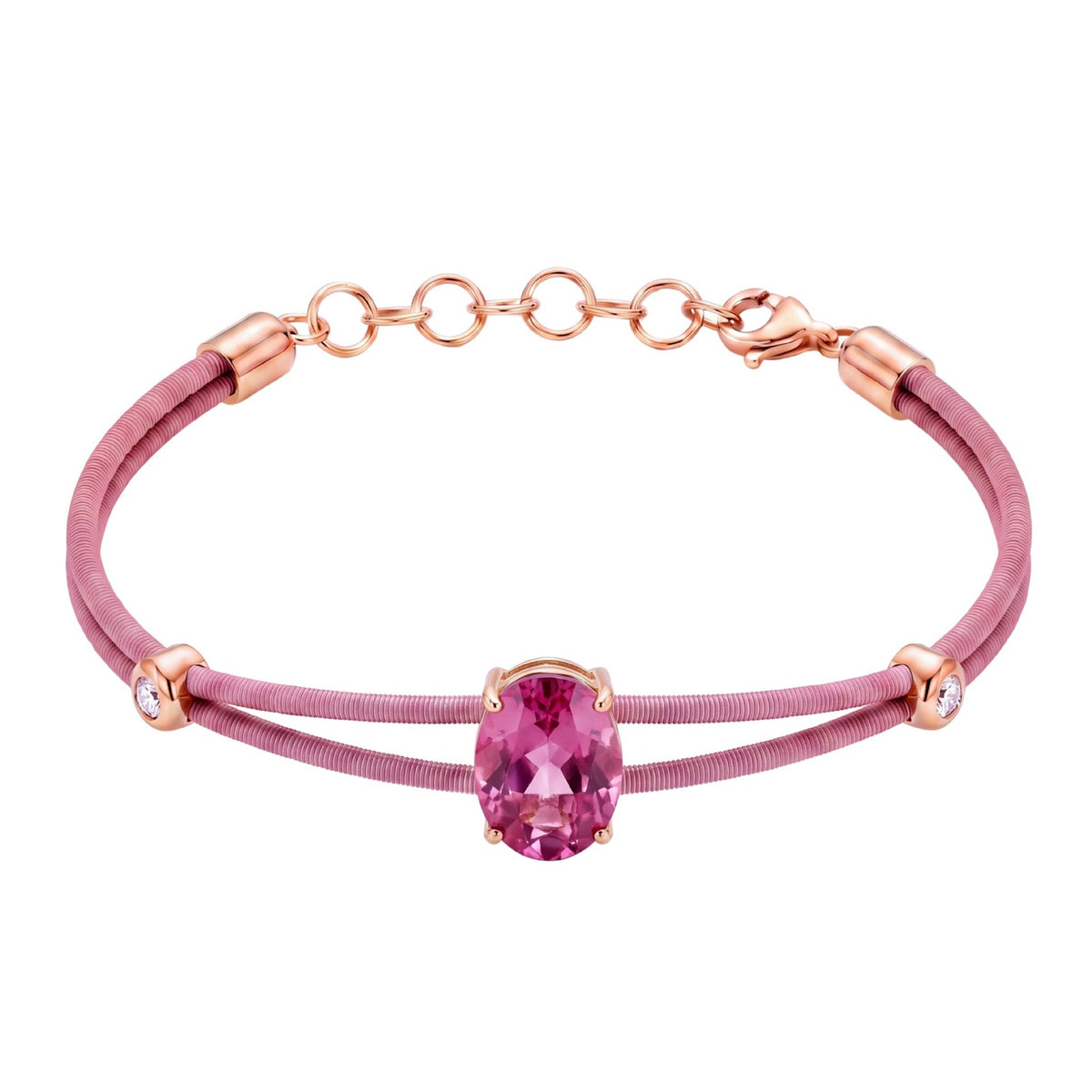 Dainty Double Cord Teardrop Gemstone Bracelet