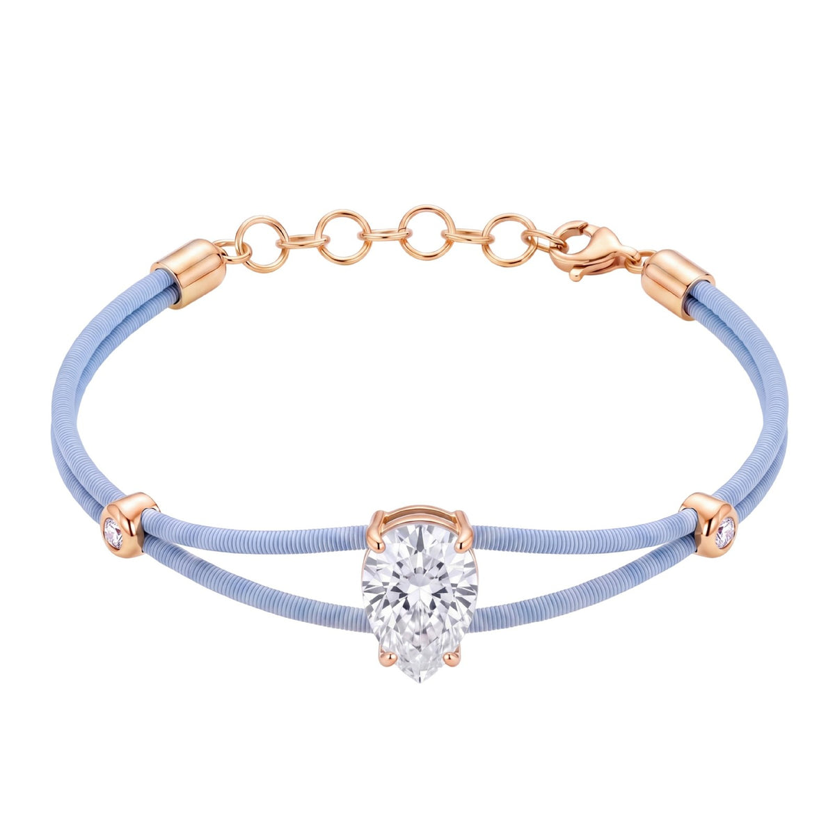 Dainty Double Cord Teardrop Gemstone Bracelet
