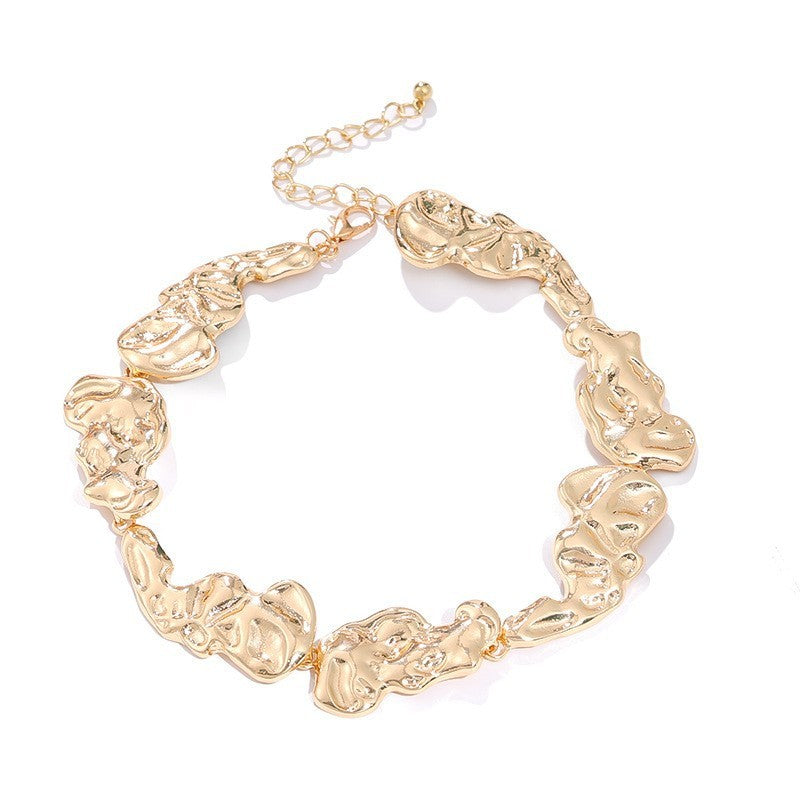 Classy Molten Texture Necklace, Bracelet & Earring Set