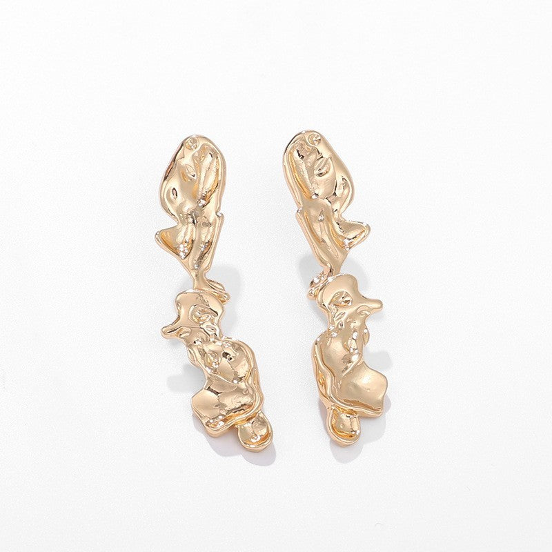Classy Molten Texture Necklace, Bracelet & Earring Set
