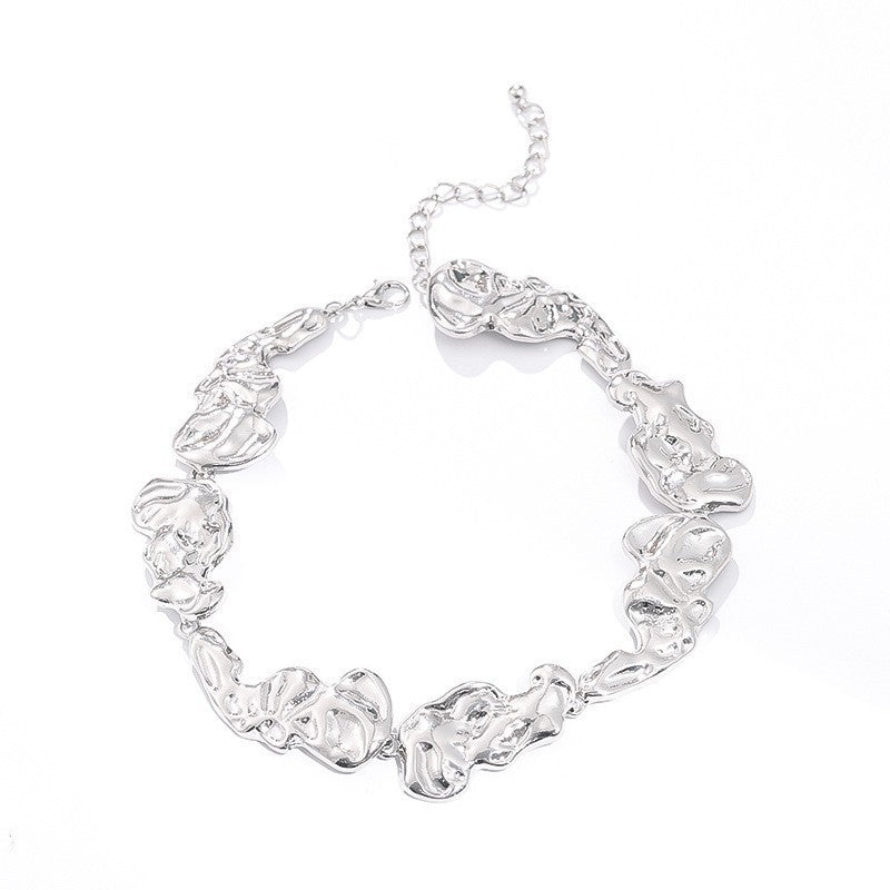 Classy Molten Texture Necklace, Bracelet & Earring Set