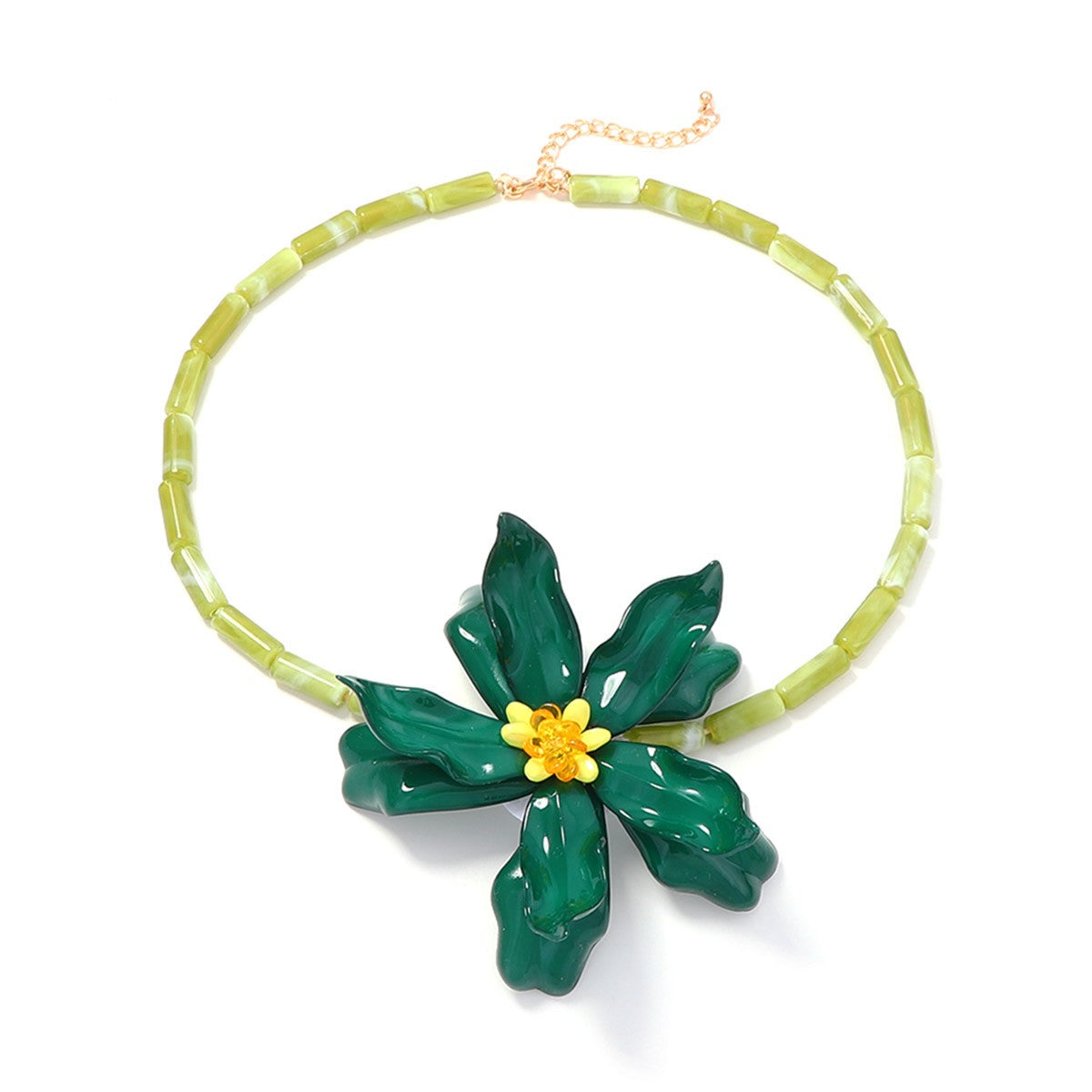 Boho Colorful Resin Flower Statement Necklace