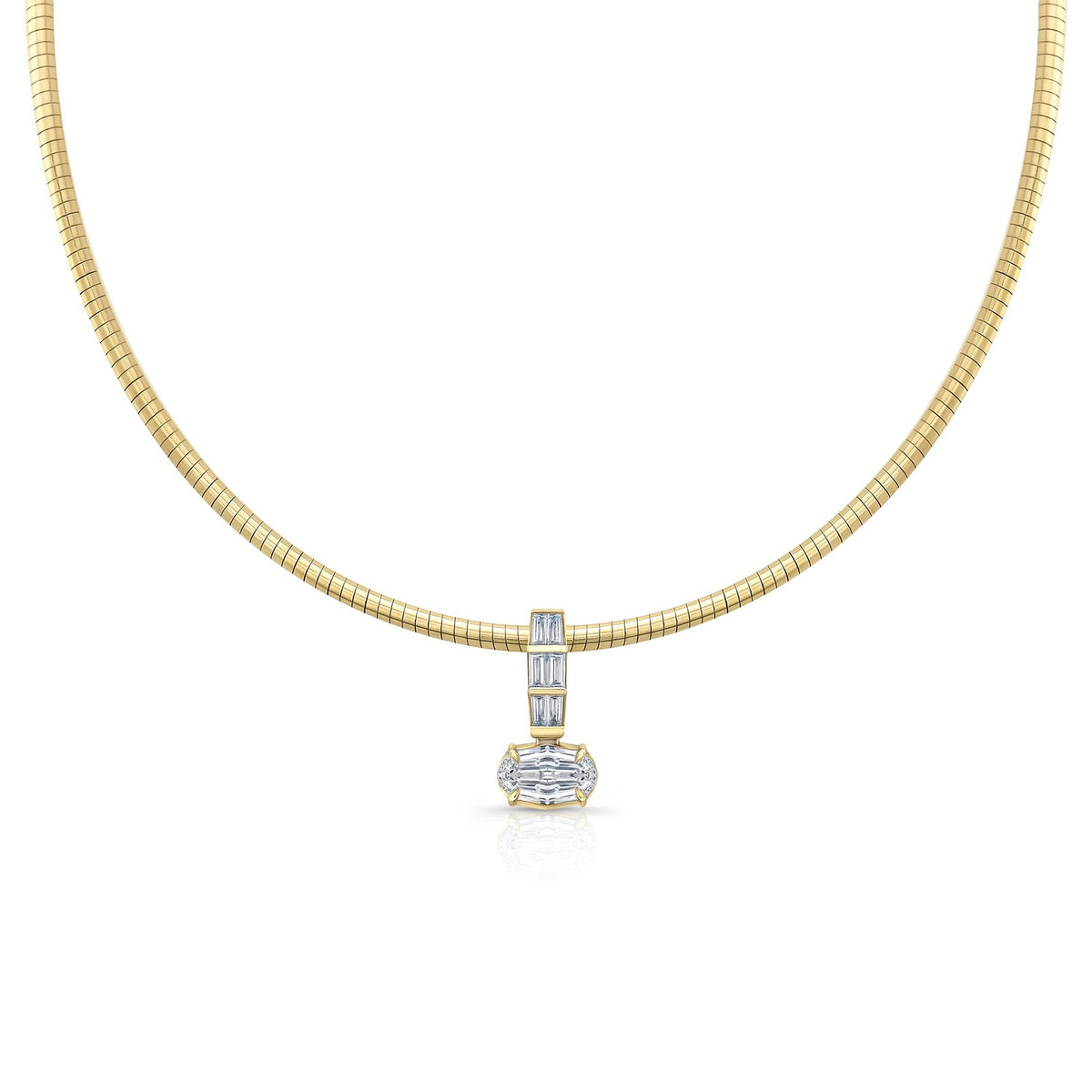 Classy Dual Chain Pear Pendant Necklace