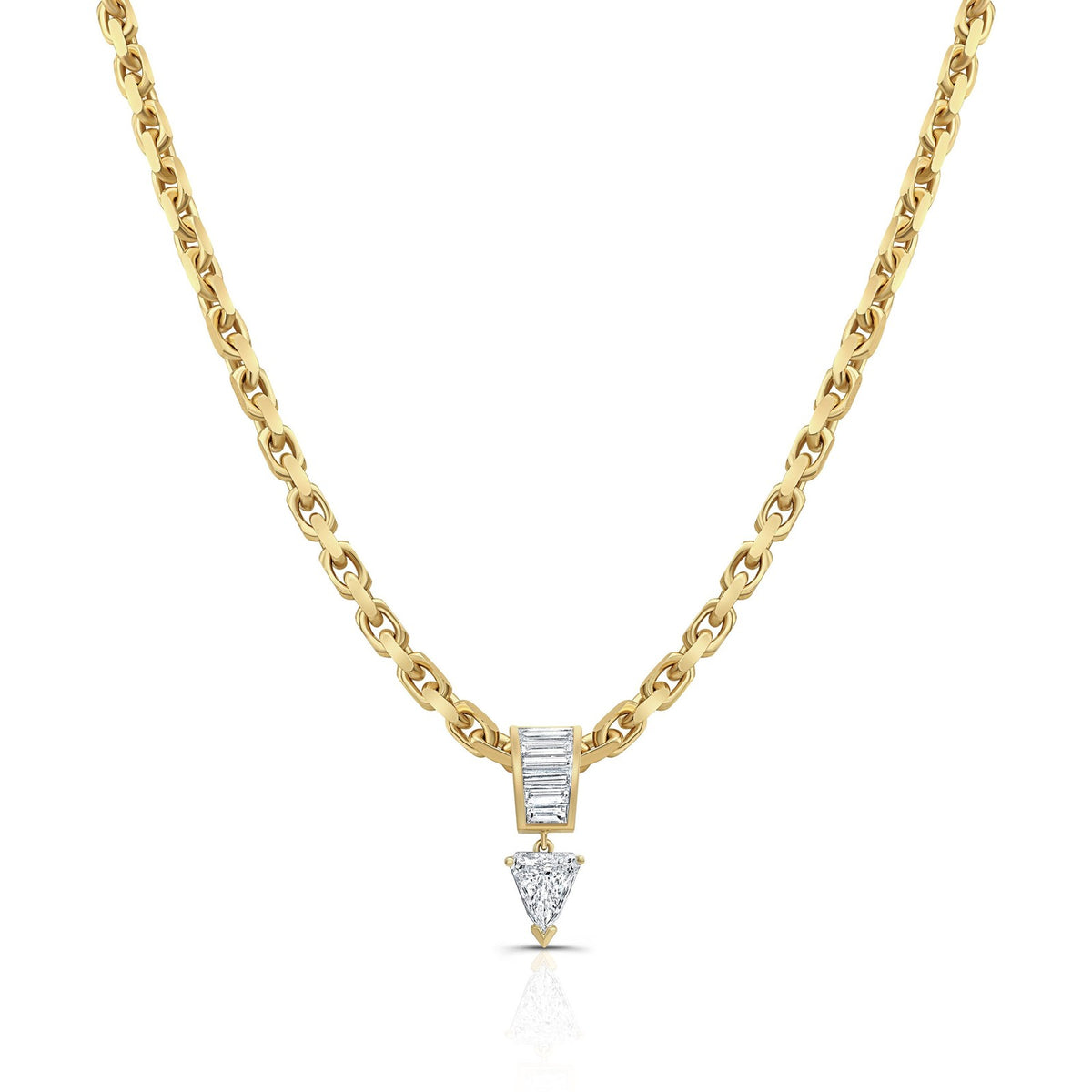 Classy Dual Chain Pear Pendant Necklace
